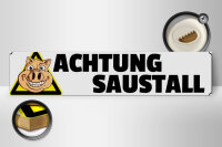 Holzschild Hinweis 46x10cm Achtung Saustall Schwein Dekoration