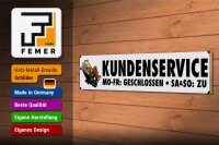 Holzschild Spruch 46x10cm Kundenservice Mo-Fr, Sa So zu Dekoration