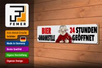Holzschild Spruch 46x10cm Bier Annahmestelle 24 Stunden