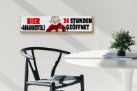 Holzschild Spruch 46x10cm Bier Annahmestelle 24 Stunden