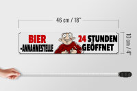 Holzschild Spruch 46x10cm Bier Annahmestelle 24 Stunden