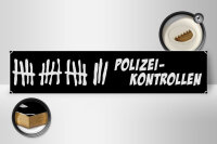 Holzschild Hinweis 46x10cm Polizei-Kontrollen Dekoration