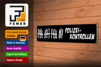 Holzschild Hinweis 46x10cm Polizei-Kontrollen Dekoration