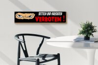 Holzschild Hinweis 46x10cm betteln und hausieren verboten