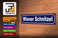 Holzschild Hinweis 46x10cm Wiener Schnitzel Dekoration