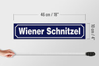 Holzschild Hinweis 46x10cm Wiener Schnitzel Dekoration