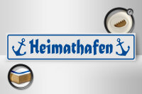 Holzschild Straßenschild 46x10cm Heimathafen Anker Dekoration