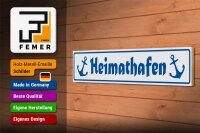 Holzschild Straßenschild 46x10cm Heimathafen Anker Dekoration