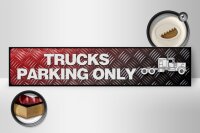 Holzschild Straßenschild 46x10cm Trucks parking only Dekoration
