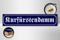 Holzschild Straßenschild 46x10cm Kurfürstendamm Berlin blaues Schild