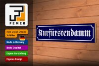 Holzschild Straßenschild 46x10cm Kurfürstendamm Berlin blaues Schild