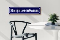 Holzschild Straßenschild 46x10cm Kurfürstendamm Berlin blaues Schild