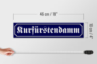 Holzschild Straßenschild 46x10cm Kurfürstendamm Berlin blaues Schild