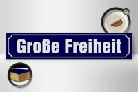 Holzschild Straßenschild 46x10cm Große Freiheit Hamburg Dekoration