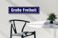 Holzschild Straßenschild 46x10cm Große Freiheit Hamburg Dekoration