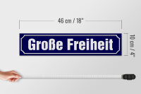 Holzschild Straßenschild 46x10cm Große Freiheit Hamburg Dekoration