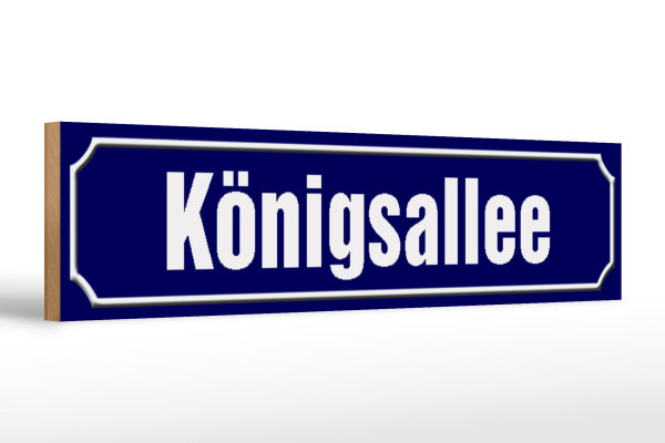 Holzschild Straßenschild 46x10cm Königsallee Düsseldorf Dekoration
