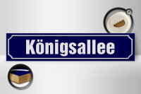 Holzschild Straßenschild 46x10cm Königsallee Düsseldorf Dekoration