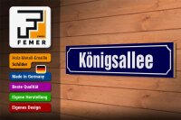 Holzschild Straßenschild 46x10cm Königsallee Düsseldorf Dekoration