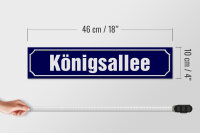 Holzschild Straßenschild 46x10cm Königsallee Düsseldorf Dekoration