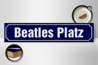 Holzschild Straßenschild 46x10cm Beatles Platz Hamburg Dekoration
