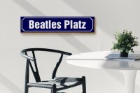 Holzschild Straßenschild 46x10cm Beatles Platz Hamburg Dekoration
