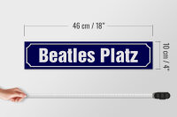 Holzschild Straßenschild 46x10cm Beatles Platz Hamburg Dekoration