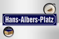 Holzschild Straßenschild 46x10cm HANS-ALBERS-PLATZ Hamburg