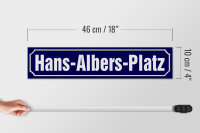 Holzschild Straßenschild 46x10cm HANS-ALBERS-PLATZ Hamburg