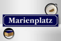 Holzschild Straßenschild 46x10cm Marienplatz München Dekoration