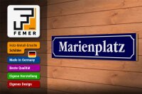 Holzschild Straßenschild 46x10cm Marienplatz München Dekoration