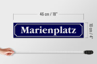 Holzschild Straßenschild 46x10cm Marienplatz München Dekoration