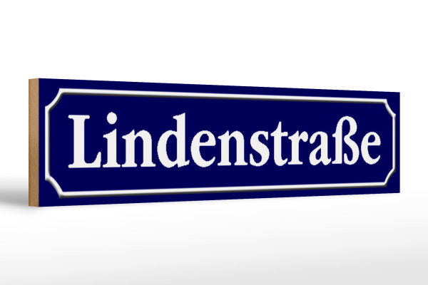 Holzschild Straßenschild 46x10cm Lindenstraße Dekoration