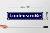 Holzschild Straßenschild 46x10cm Lindenstraße Dekoration