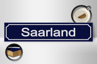 Holzschild Straßenschild 46x10cm Saarland Wappen Dekoration