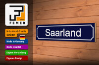 Holzschild Straßenschild 46x10cm Saarland Wappen Dekoration
