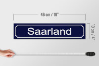 Holzschild Straßenschild 46x10cm Saarland Wappen Dekoration