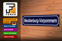 Holzschild Straßenschild 46x10cm Mecklenburg - Vorpommern