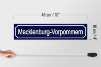 Holzschild Straßenschild 46x10cm Mecklenburg - Vorpommern
