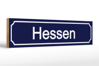 Holzschild Straßenschild 46x10cm Hessen Wappen...