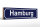 Holzschild Straßenschild 46x10cm Hamburg blaues Schild