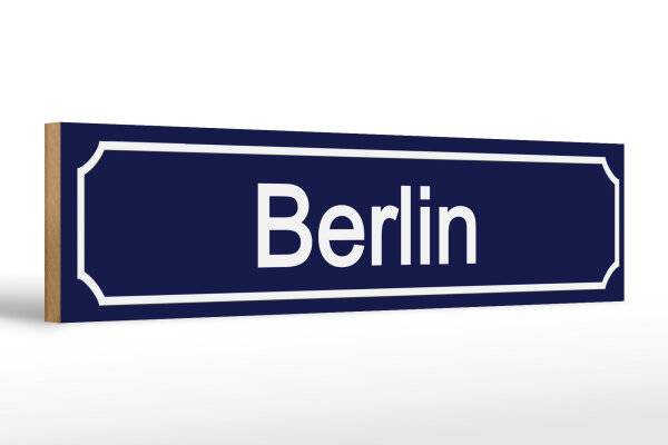 Holzschild Straßenschild 46x10cm Berlin Wappen blaues Schild