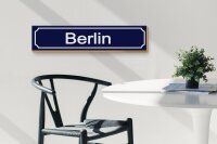 Holzschild Straßenschild 46x10cm Berlin Wappen blaues Schild
