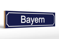 Holzschild Straßenschild 46x10cm Bayern Wappen...