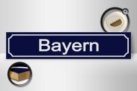 Holzschild Straßenschild 46x10cm Bayern Wappen Dekoration