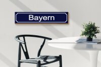 Holzschild Straßenschild 46x10cm Bayern Wappen Dekoration