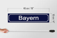 Holzschild Straßenschild 46x10cm Bayern Wappen Dekoration