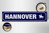Holzschild Straßenschild 46x10cm Hannover Wappen Dekoration