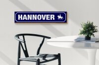 Holzschild Straßenschild 46x10cm Hannover Wappen Dekoration