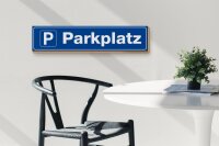 Holzschild Straßenschild 46x10cm Parkplatz Parken Dekoration